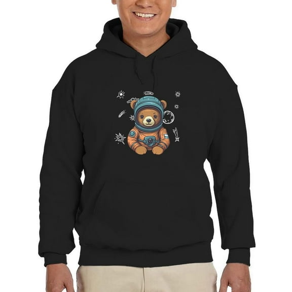 Journey To The Stars Bear Hoodie Mens -Smartprints Designs, Male Casual Fit