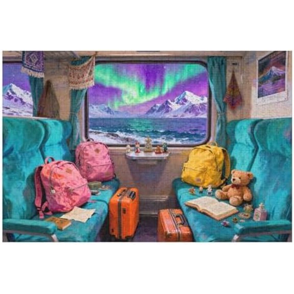 Journey Train Puzzle for Adults 1000 Pieces, Dust-Free, Vibrant Train Landscape, Fun Family Game, Home Decor, Holiday and Birthday Gift Idea, 30x20 in