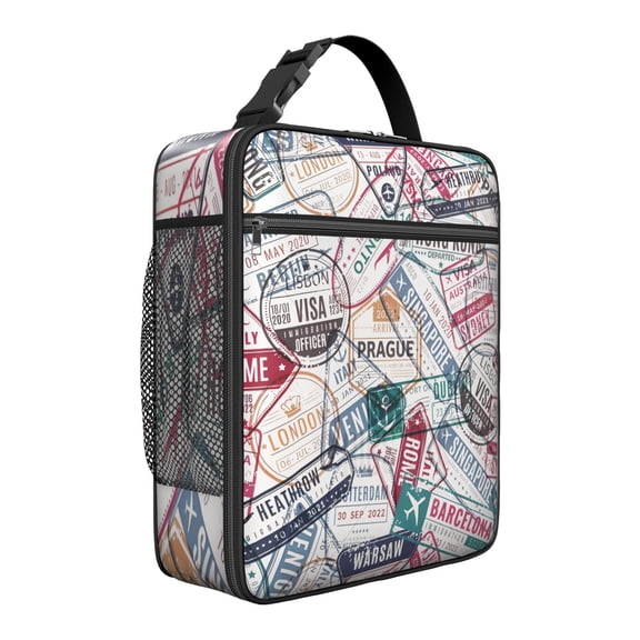 Journey Travel Lunch Bag – Fashion Vintage Style Paris Girly Pink Insulated Thermal Food Container Tote for Vacation