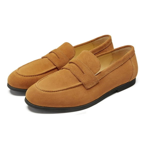 Journey West Men's Vintage Loafers For Men Belgian Loafers Slip-on Loafer Penny Loafer Casual Loafers Brown US 9