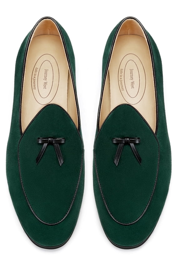 Men's Vintage Loafers For Men Belgian Loafers Slip-on Loafer Penny Loafer Casual Loafers Green US 9.5