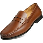 Mens Penny Loafers with Genuine Leather Business Dress Slip on Loafer Shoes for Men US 8.5