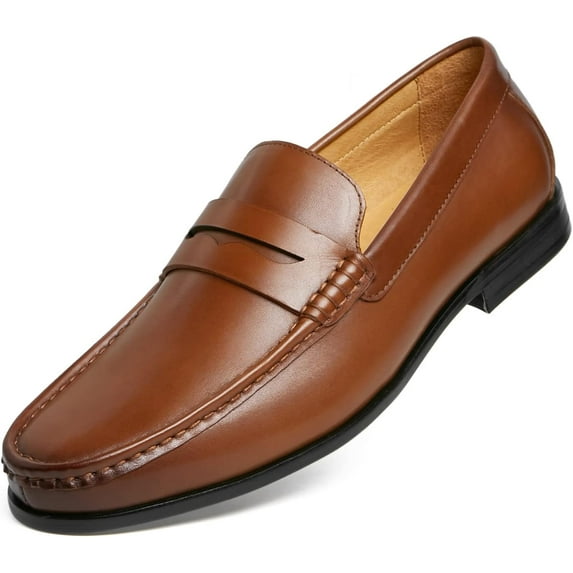Journey West Mens Penny Loafers with Genuine Leather Business Dress Slip on Loafer Shoes for Men US 8.5