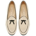 thumbnail image 1 of Journey West Suede Tassel Loafer For Women Slip-on Belgian Penny Loafers Shoes For Women Beige US 8, 1 of 6