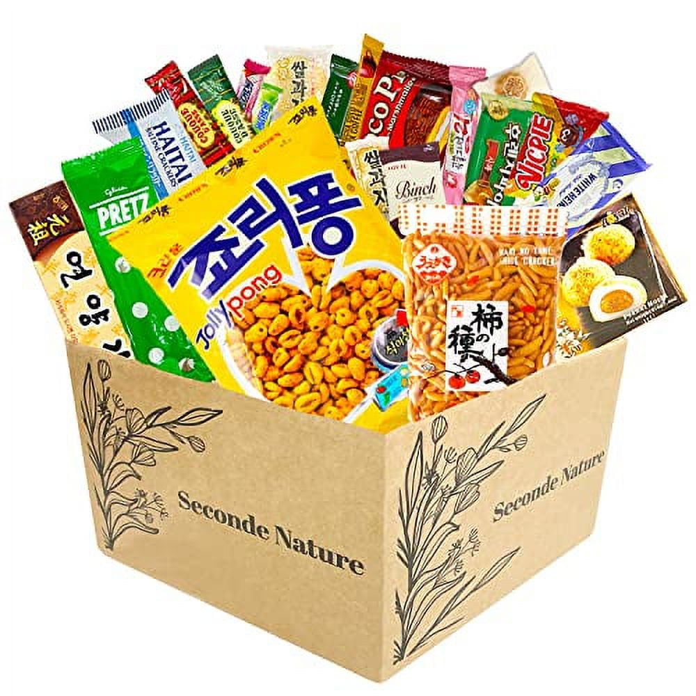 Journey of Asia Seri's Choice Korean/Japanese Snacks Box 20 Count Individual Wrapped Packs of Snacks, Chips, Cookies.