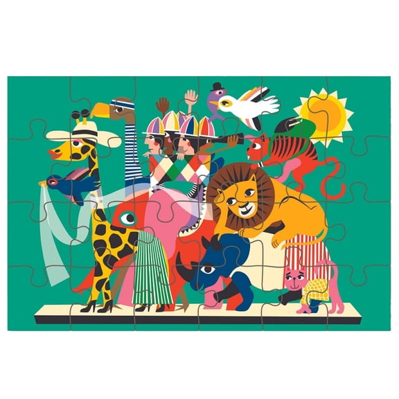 Journey of Something: Animal Carnival - 24 Piece Puzzle, 10.6 x 7" Jigsaw, Playful Scene, Oversized Pieces, Magnetic Closure Box, Preschool, Kids 4+