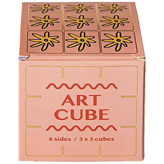 Journey of Something: Art Cube - Flower Pop - 6-Sided Puzzle Game, Fidget Toy, Twist To Match Up Artistic Patterns, Compact 2.2" Sides, Brainteaser