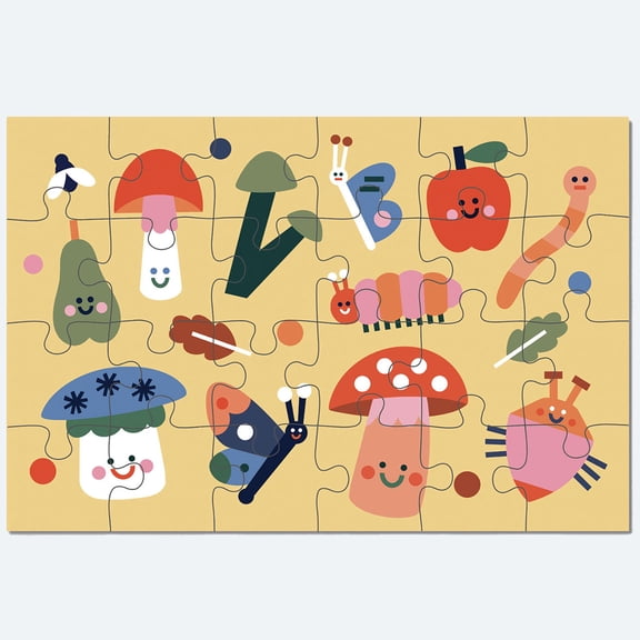 Journey of Something: Creepy Crawlies - 24 Piece Puzzle, 10.8 x 7.2" Jigsaw, Insect Scene, Oversized Pieces, Magnetic Closure Box, Preschool, Kids 4+