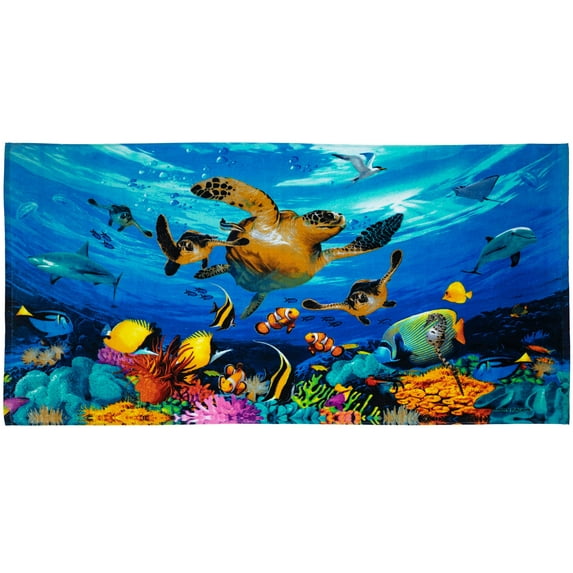 Journey of The Sea Turtles Super Soft Plush Cotton Beach Bath Pool Beach Towels