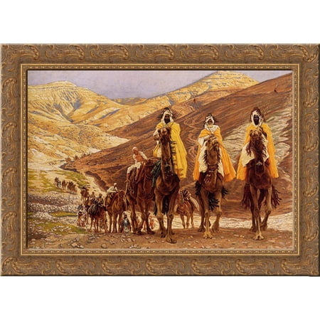 Journey of the Magi 24x19 Gold Ornate Wood Framed Canvas Art by Tissot, James Jacques Joseph