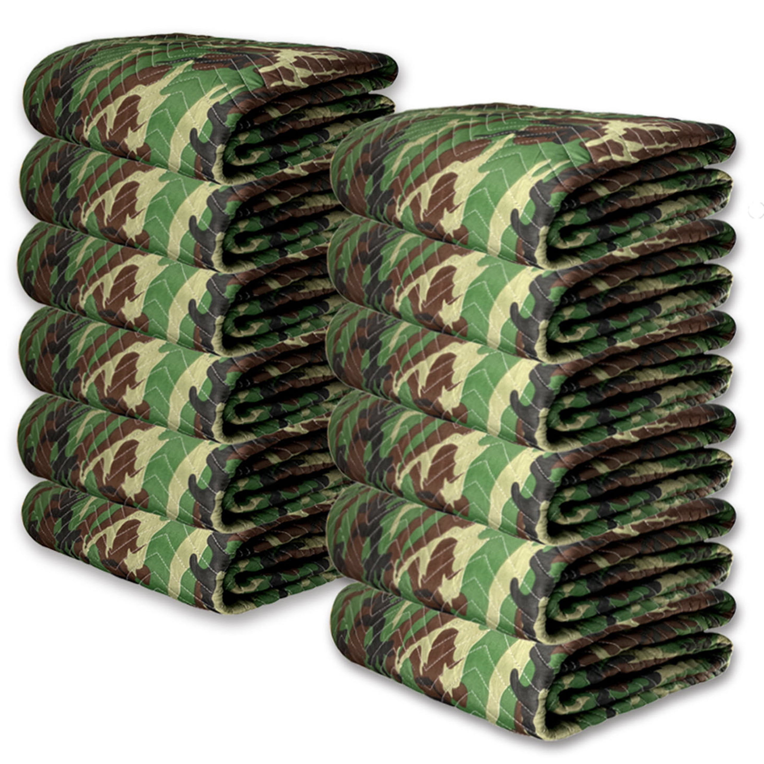 JourneyO Camo Packing & Moving Blankets 12 Pack Heavy Duty 80 x 72 inch