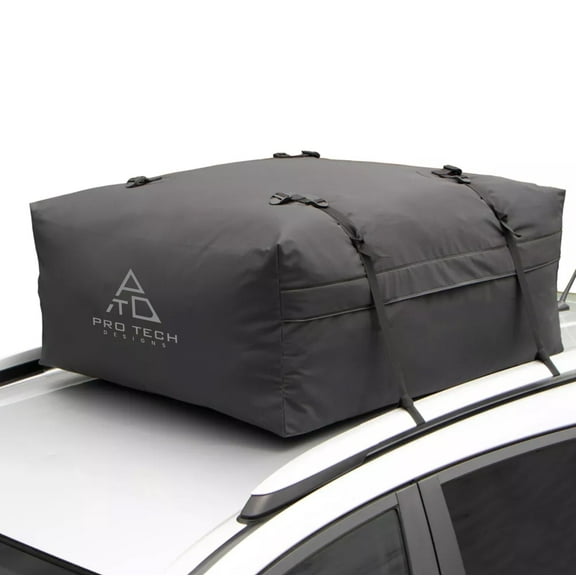 Journeyer - 18 Cubic Feet Weatherproof Rooftop Cargo Carrier for Top of Vehicle, Attaches With or Without Roof Rack