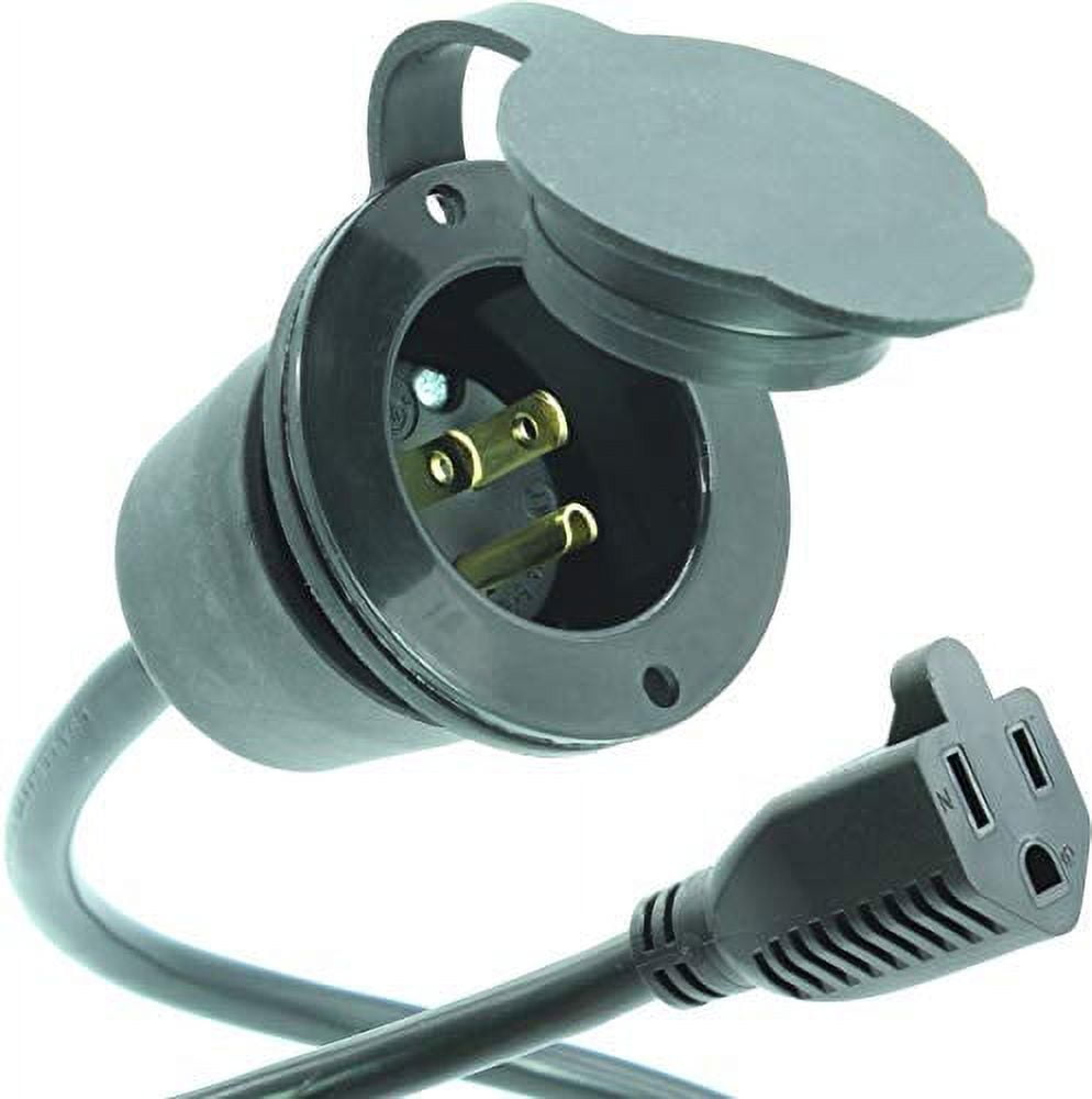 Dumble Power Inlet Port Plug 125 Volt AC Cord Port Plug 15 Amp RV  Electrical Outlet Outdoor Enclosed Trailer Accessories
