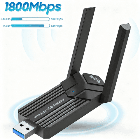 Jous USB Wi-Fi Adapter for Pc Network 1800Mbps USB 3.0, 867Mbps on 5GHz / 400Mbps on 2.4GHz Dual-band