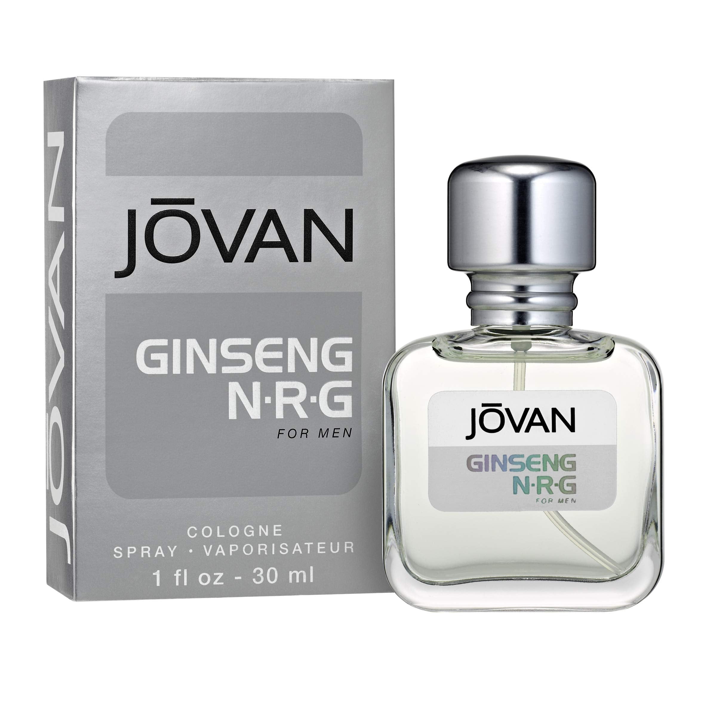 Jovan Ginseng N.R.G. Eau de Cologne Spray Refreshing Cologne for Men Natural Scent Vegan Formula 1.0oz