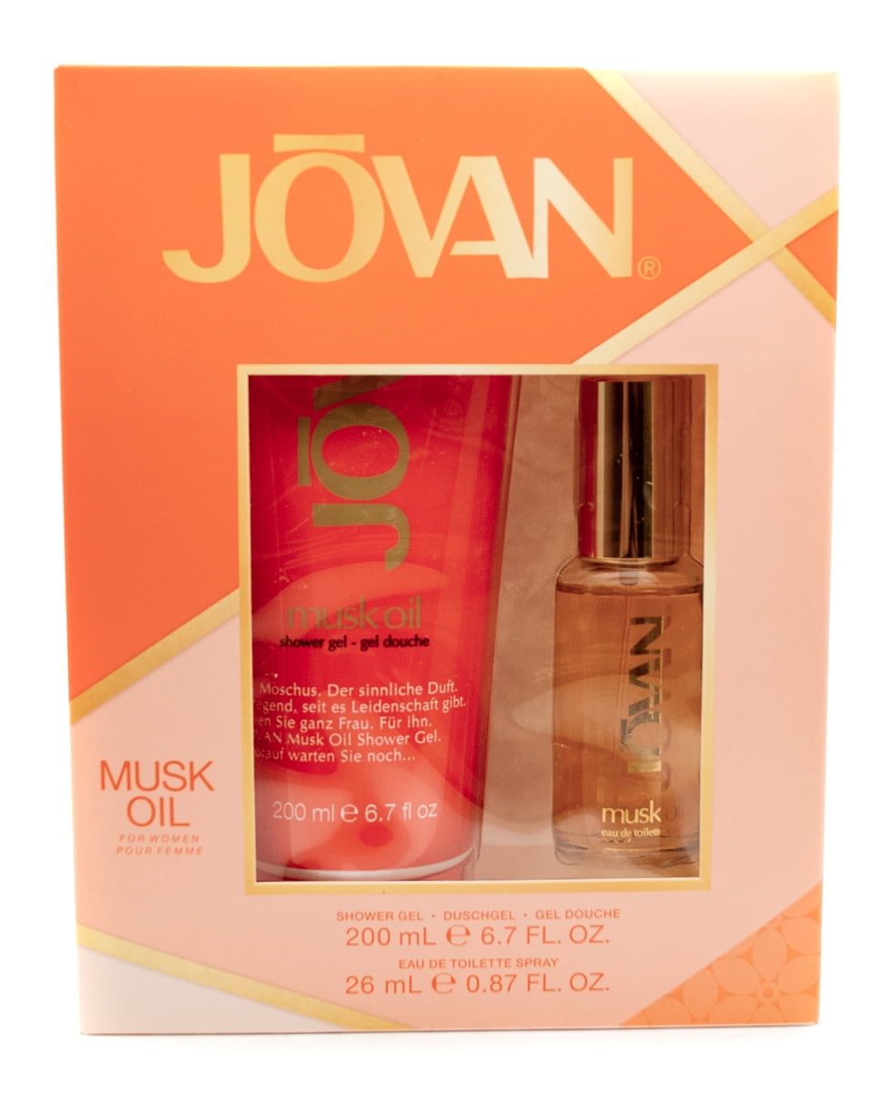 Jovan Musk Oil For Women Gift Set: Shower Gel 6.7 fl oz and Eau de Toilette  Spray .87 fl oz 