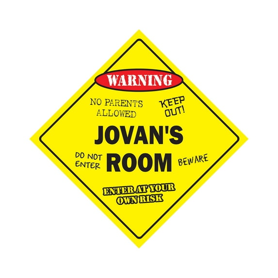 Jovan's Room Sign Crossing Zone Xing | Indoor/Outdoor | 12" Tall kids bedroom decor door children's name boy girl