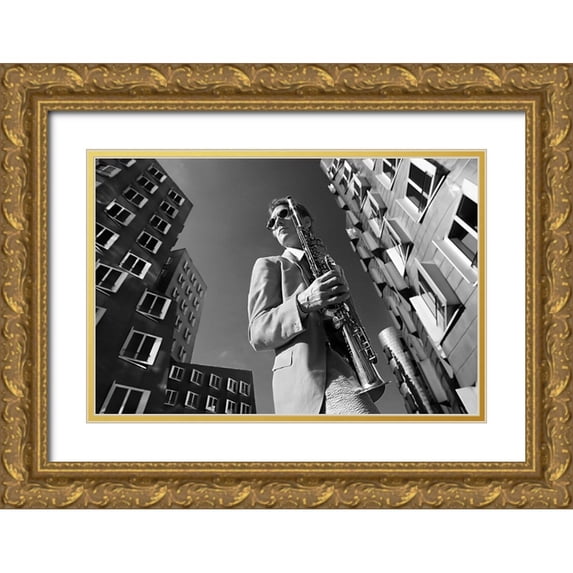 Jovancevic, Dragan 24x17 Gold Ornate Wood Framed with Double Matting Museum Art Print Titled - Dr.Sax Is In Town