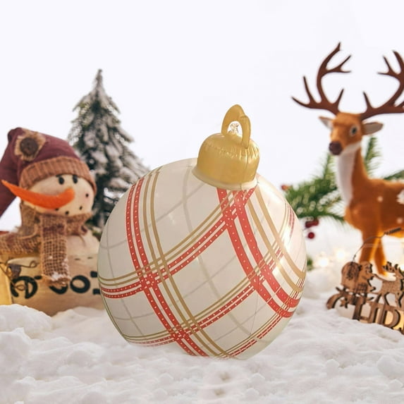 Jovati Outdoor Christmas inflatable Decoration Ball, 23.6 inch PVC Giant Christmas Inflatable Ball, Xmas Inflatable Balls Christmas Tree Decorations Yard Art Garden Home Patio Decor for Holiday