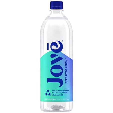 Jove Deep Hydration, Alkaline 9.5+ Purified Water, 1 Liter PET Bottle (33.8 OZ)