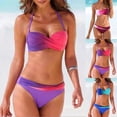 thumbnail image 1 of JoveMarine Bikinis Sets for Women – Two-Piece Gradient Ombre Swimwear, Sexy Bathing Suit for Beach Pool Hot Spring, Summer Spring Vacation,Pink L, 1 of 6