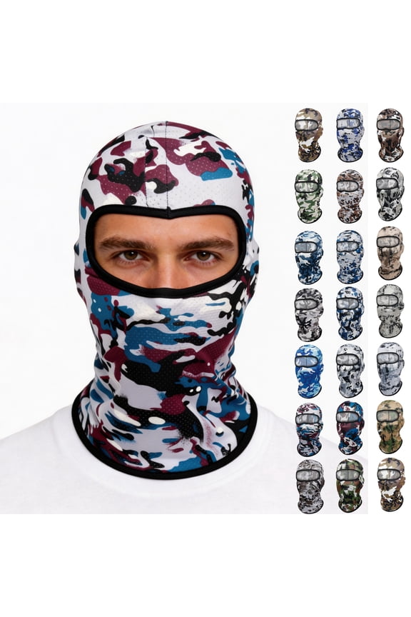 Camouflage Neck Gaiter Face Mask - Sunscreen Breathable Quick Dry for Men Outdoor Cycling Motorcycle Helmet Liner Skull Cap Face Protection from Sun,C