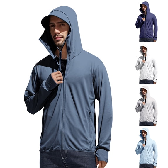 JoveMarine Men and Women UPF 50+ Sun Protection - Lightweight Fishing Shirts for Men Long Sleeve Zip Up Hoodie Couple Skin Sun Protection Breathable Water Resistant Workwear,Dark Gray M