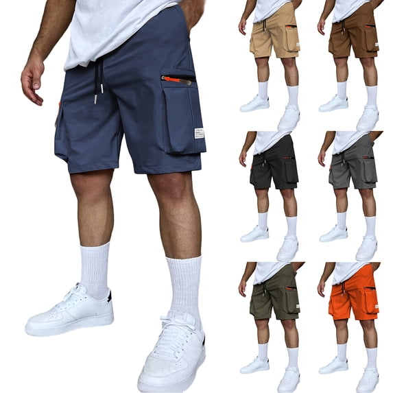 JoveMarine Men's Casual Cargo Shorts, American Style 5-Pocket Design, Versatile Work Shorts for Daily Outdoor and Hiking Navy 2XL