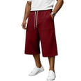 thumbnail image 1 of JoveMarine Men's Loose Cargo Shorts Casual - Knee-Length Work Shorts with Multi-Pockets, Relaxed Bermuda Style for Everyday,Wine M, 1 of 8