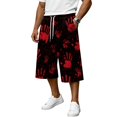 thumbnail image 1 of JoveMarine Men's Loose Fit Cargo Shorts Halloween - Work Shorts with Pockets & Print, Knee-Length Relaxed for Holiday & Daily,Purple XL, 1 of 1