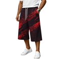 thumbnail image 1 of JoveMarine Men's Loose Fit Cargo Shorts Halloween - Work Shorts with Pockets & Print, Knee-Length Relaxed for Holiday & Daily,Wine M, 1 of 6