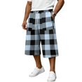 thumbnail image 1 of JoveMarine Men's Plaid Cargo Shorts Loose - Summer Work Shorts with Multiple Pockets, Knee-Length Relaxed Fit for Daily Wear,Sky Blue XL, 1 of 6