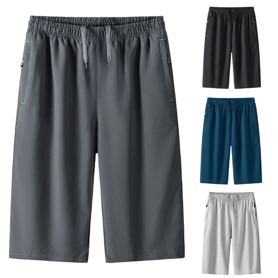 JoveMarine Men's Quick Dry Casual Shorts Loose Fit Breathable Summer Pants for Outdoor Sports and Daily Wear Basic Style Black L