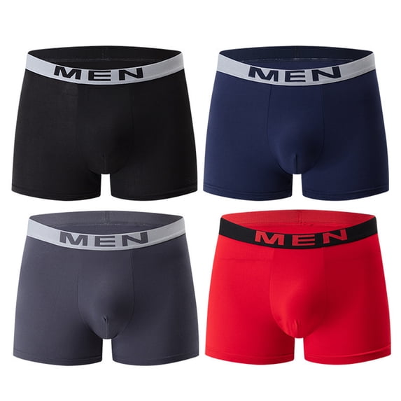 JoveMarine Men's Underwear Men's Solid Color Boxer Briefs Elastic Waist Casual Underwear Fashion Basics for Everyday Wear Dark Blue 3XL