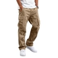thumbnail image 1 of JoveMarine Mens Cargo Pants, Casual Loose Fit Straight Leg Multi Pocket, Everyday Utility Pants for Men,Khaki 3XL, 1 of 7