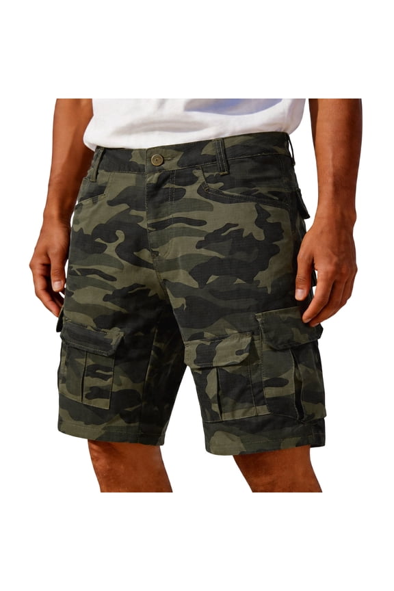 Mens Cargo Shorts , Camouflage Multi Pockets Outdoor Work Shorts , Water Resistant Ripstop Tactical Bottoms,Army Green 3XL