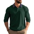 thumbnail image 1 of JoveMarine Mens Long Sleeve Button Down Shirts Casual Business Relaxed Fit Collared Polo for Work,Dark Green 3XL, 1 of 8
