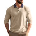 thumbnail image 1 of JoveMarine Mens Long Sleeve Button Down Shirts Casual Business Relaxed Fit Collared Polo for Work,Khaki XL, 1 of 8