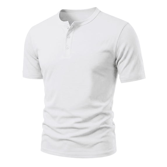JoveMarine Mens Short Sleeve Button Down Shirts Slim Fit Casual Summer Athletic Tee Solid Color Button Front,White L