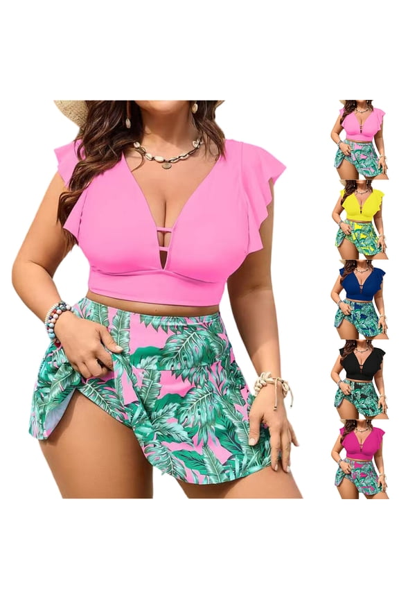 Plus Size Bikini for Women – Two-Piece Split Swimsuit Set, Comfortable Fit, Sexy Curvy Style, Great for Beach Pool Vacation,Black 3XL