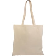 JoveMarine Natural Cotton Shopper Tote Bags Blank Reusable Shopping Bags 15x16.5 Inches Perfect for Advertising Grocery and Eco-Friendly Use Beige