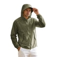 thumbnail image 1 of JoveMarine Unisex UPF 50+ Summer Jacket - Lightweight Sun Protection Hoodie for Men Quick Dry Waterproof Breathable Couple Skin Sun Protection for Hiking Running,Army Green L, 1 of 7