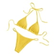 thumbnail image 1 of JoveMarine Women's Halter Neck Tie-Dye Bikini Set, Two-Piece with Padded Cups & Wire-Free, Sexy Beach Swimsuit, Unique Bikinis for Women,Yellow M, 1 of 4