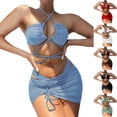 thumbnail image 1 of JoveMarine Women's Sexy Tie-Front Bikini Set Hollow Open Back Two-Piece Swimsuit with Side Ties for Summer Vacation and Beach Pool Party Mint Green S, 1 of 7