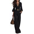 thumbnail image 1 of JoveMarine Womens Jumpsuits High Waist Long with Belt - Versatile Work Daily One Piece, Jumpsuits for Women Dressy Casual Jumpsuit, Formal Jumpsuits for Women for Office,Black L, 1 of 4