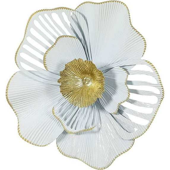 Joveco 14" Metal Flowers Wall Decor,3D Luxurious Wall Mounting Art Wall Sculptures Home Decoration Boho Wall Art Decorations for Living Room