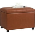 thumbnail image 1 of Joveco 32" Leather Storage Ottoman , Rectangle Foot Rest Stool for Living Room, Bedroom, Entryway, Cognac Brown, 1 of 8