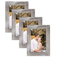 thumbnail image 1 of Joveco 4" x 6" Handcrafted Solid Wooden Photo Frame Set of 4,  Distressed Farmhouse Picture Frame Wall Decor for Wall Mounted and Tabletop, Light Brown, 1 of 7
