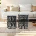 thumbnail image 1 of Joveco Black Nesting Round Side End Tables Set of 2- Coffee Tea Table Mid Century Night Stands for Living Room Bedroom Outdoor (Traditional Style), 1 of 14