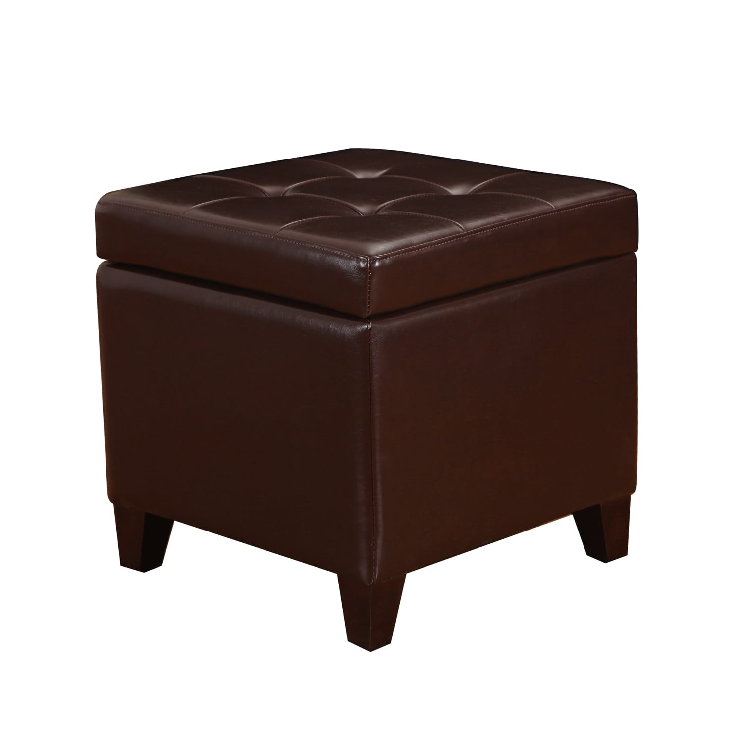 Joveco Leather Square Storage Ottoman Footstool Bench Foldable Storage